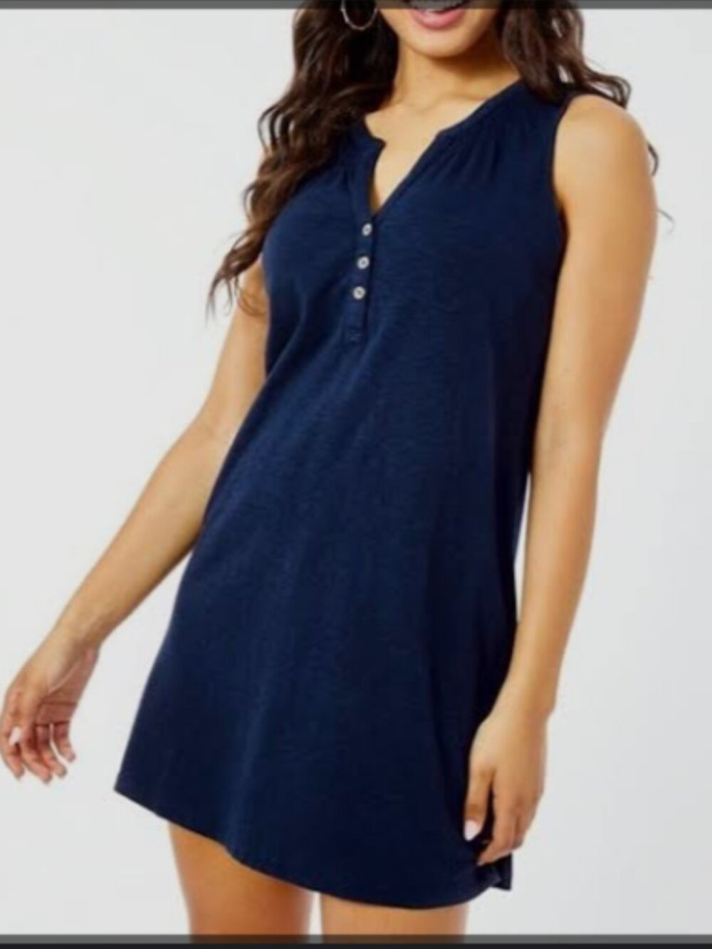 Lilly Pulitzer Navy Blue Essie Sleeveless Shift Dress Size M